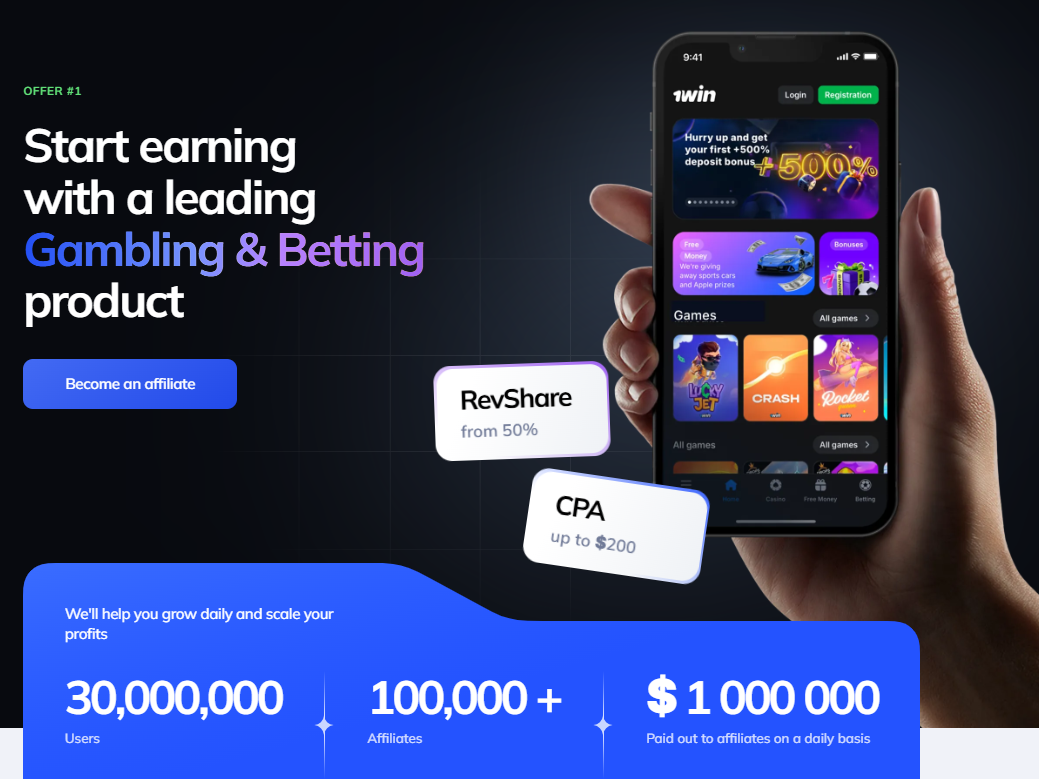 1win Indonesia affiliate program and token explained
