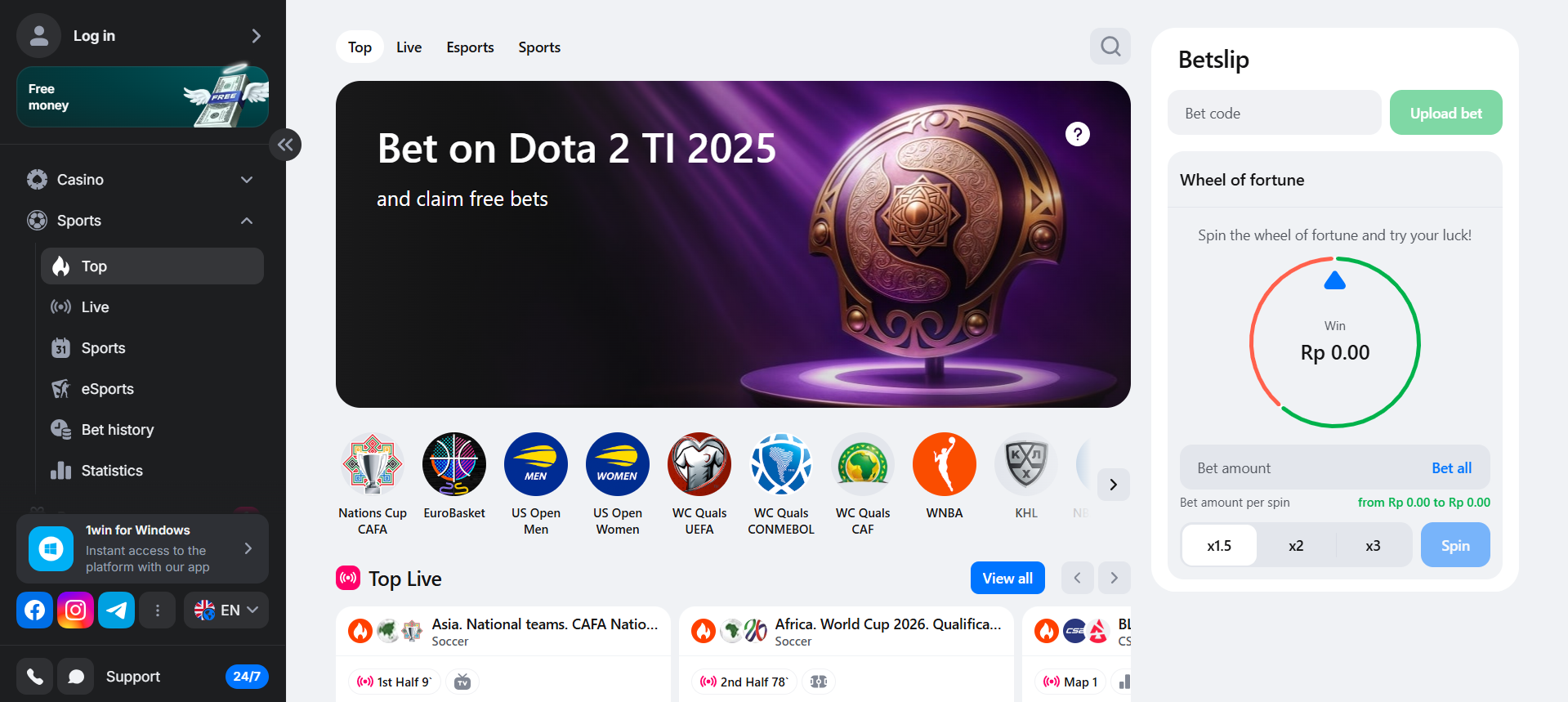 The best betting platform 1win Indonesia