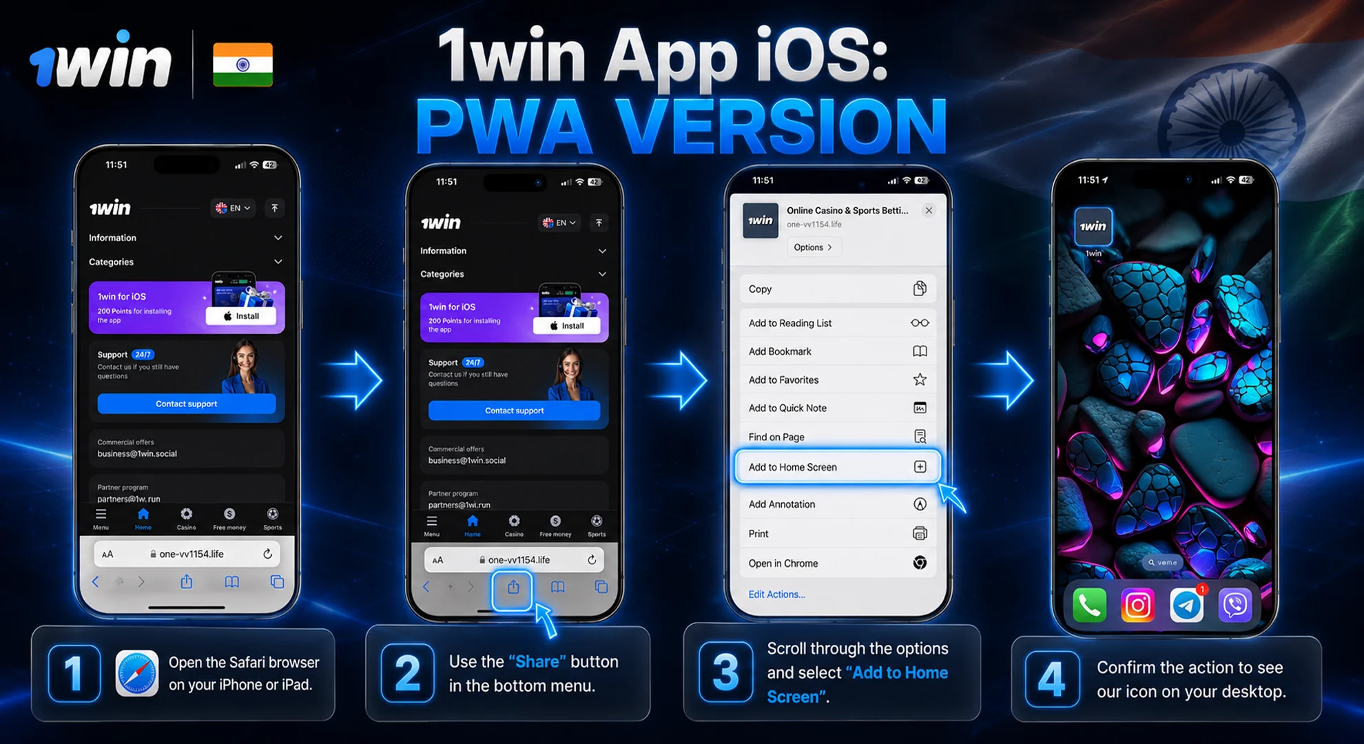 1win App iOS: PWA Version