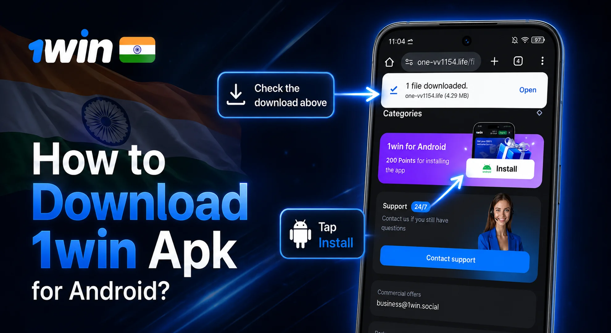  Download 1win Apk for Android